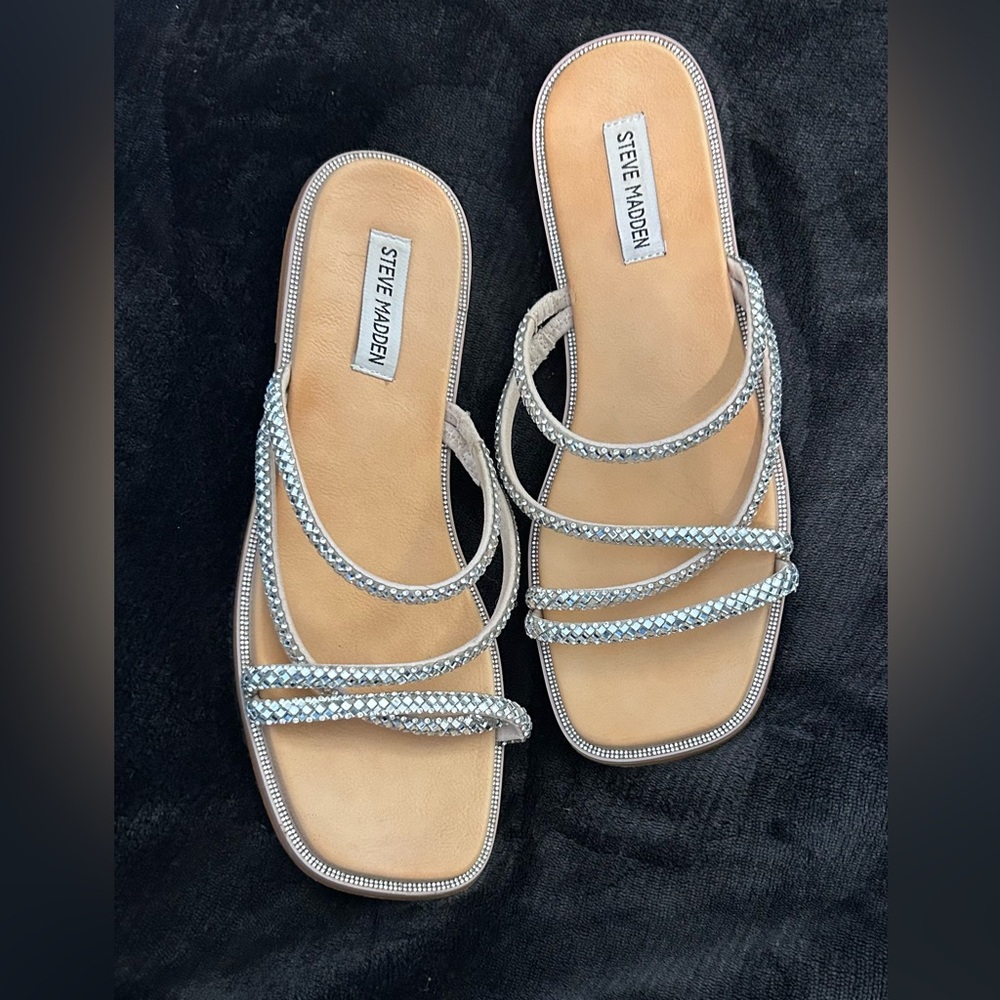 Steve Madden Women's Starie Sparkle Strappy Sandals